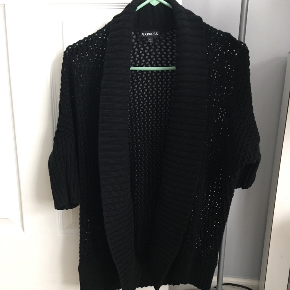 Express black cardigan knit sweater w 3/4 sleeves